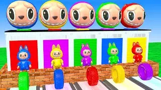 Long Slide Game With Labubu Mokoko Zimomo Pato Pippo Bayby Three 3d Animal Game Funny 3d Animals