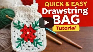 Quick & Easy Crochet Drawstring BAG Tutorial Step By Step 
