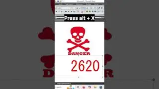 💀draw a danger symbol in MS word.. #danger #msword #micromindcomputer