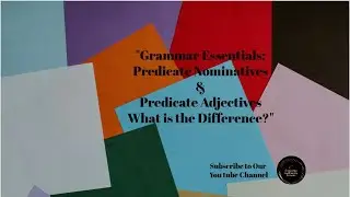 Predicate Nominative predicate Adjectives Differences! #grammarrules #grammartips #englishgrammar