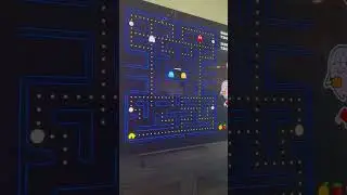 Playing Pac-Man on our LG 77inch OLED tv #oled #lg #oledtv #shorts #youtubeshorts #pacman
