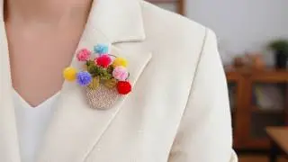 Handmade Floral Brooch from Pom-Pom | Cute Accessory Idea
