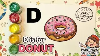 D for Donut 🍩 | Alphabet Drawing for Kids | Easy Step-by-Step Drawing | Learn ABC #kalaorkahani 