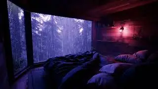 Deep Sleep During the Soft Rainy Night Cozy Bedroom - Rain Sound ASMR for Insomnia Relief