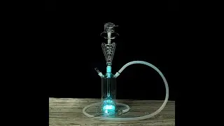 LED GLASS HOOKAH WITH CROWN MOLASSES CATCHER HY-S15B FROM HEHUI GLASS