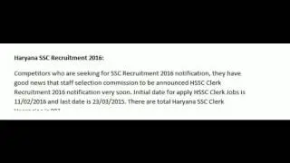 SSC Recruitment 2016 Apply Harayana SSC recruitment Notification 2016