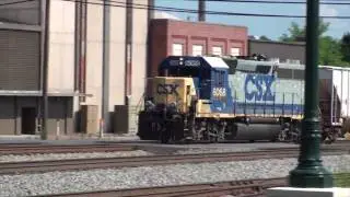 CSX Local with Caboose Shoving Platform.wmv