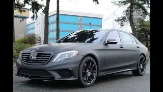 Mercedes S63 AMG Wrap by D&A Customs in Seattle | Bellevue with matte metallic black.