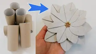 Easy Origami Flower DIY / Toilet Paper Roll Art / Recycled Home Decor Ideas