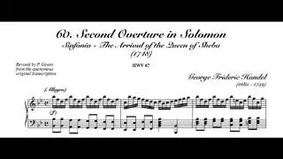 George Frederick Händel - Arrival of the Queen of Sheba (HWV 67), Piano Sheet Music