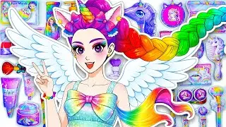 💖Paper DIY💖KPOP DEMON HUNTERS RUMI Unicorn Colorful +Skincare +Makeup +Fashion | Blind Bag Unboxing