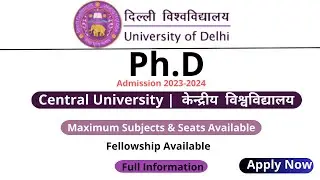 Delhi University PhD admission 2023 | central university PhD application form 2023 | Du PhD form