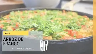 Arroz de frango na frigideira