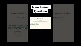 Train Tunnel Question | Ap #aptitude #math Speed Time Distance Problem