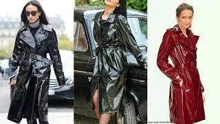 leather vinyl raincoat designs \ leather water proof coats