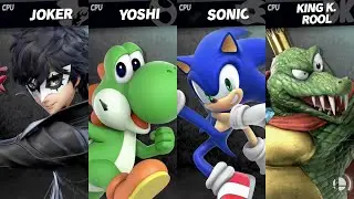 Super Smash Bros. Ultimate - Joker vs Yoshi vs Sonic vs King K Rool