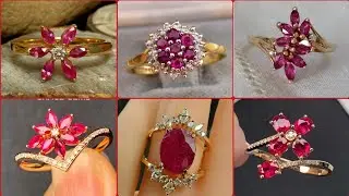 Simple and Pretty Ruby Finger Ring Design 2022/Most beautiful Gold & Silver Tone Ruby Ring Design