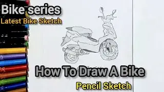 How To Draw a Bike | Easy Scooter Drawing | Pencil Sketch for Beginners | Bike Series 2025