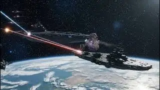 AI-generated space battle with music