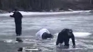 Swimming,  Ice - God's Lake