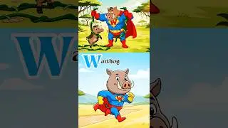 U - V - W - X Ugandan Kob Vulture Warthog Xerus & YZ Mongoose Zebra | Superhero Safari 🦌🦅🐗🐿️🦓