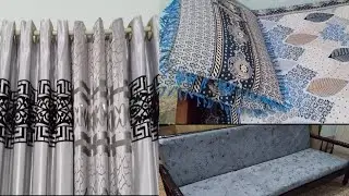 Room Transformation 😍 | Velvet Sofa Covers, Gultex Bedsheets, Curtains Fall Hack & Prices