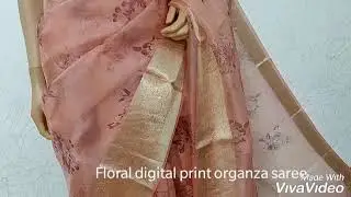 Digital print organza saree |most trendy floral print saree | Trendy sari online