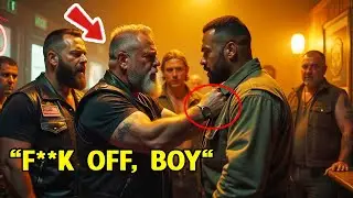 Racist Biker Encounters Returning Soldier, Tense Confrontation & A Deserving End For The Provocateur