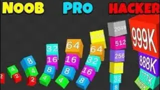 NOOB vs PRO vs HACKER - Cube Arena 2048 (Merge Numbers)