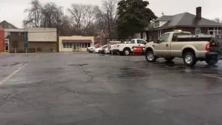 Salting city parking lots in Belleville