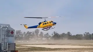 Bendigo Airbase: FB305 returning and departing along with HT335 for a fire in Taradale 