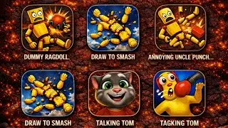 Best Mobile Games Compilation #19 RagdollBreak,HuggyStory,SmackUnclePunch,TalkingTom