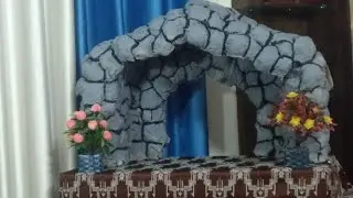 How to do Ganpati decoration at home with home-materials | How to make a cave
