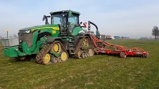 John Deere 8RX 410 Interramento Liquame su Frumento