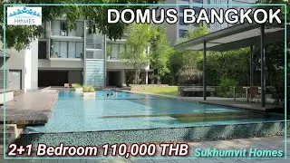 Luxury Unfurnished Bangkok Condo For Rent 2+1 Bedroom Domus 110,000 THB Monthly