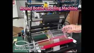 How to stick label on bottles, round bottle labeling machine, labeller machine #labelingmachine