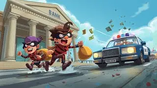 🚓Bank Robbery Gone Wrong: Funny Gameplay#gamingvideos##cartoonbus #policechase #gaming #fun 