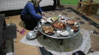 K&ouml;yde Kuzine Sobada İslim (K&uuml;rdan) Kebabı Pişirdik
