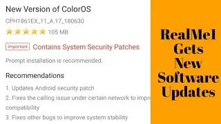 RealMe1 gets new software update | New version of colorOS (CPH1861 EX_11_A.17_180630)