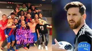 Messi's teammates gave a surprise to him on his birthday.😯😯😯😯