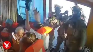 Moment Israeli military storms Gaza aid flotilla vessels