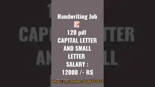 5 day -- 10k rs  job  handwriting job ....intrested guyz inbox me !!