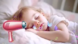 เสียงเครื่องเป่าผมสำหรับบำบัดการนอน | เสียงไดร์เป่าผมช่วยทารกหลับ 👶💤 หยุดโคลิค | White Noise จอมืด