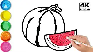 🍉🍍 Cute Fruit Drawing And Coloring Tutorial for Kids - Fun Farm Theme | Step By Step