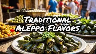 Виноградные листья и овощи, фаршированные рисом и мясом в старом алеппском стиле - сирийская уличная