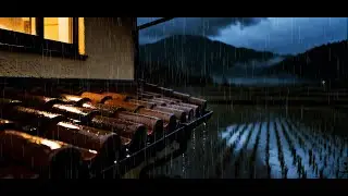 Rainfall on Roof &mdash; Night Scene | Nature Sounds to Calm the Mind #rainsounds