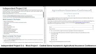 Project - Word - Chapter 2 - Independent Project 2-6 - Central Sierra Insurance&rsquo;s Agriculture 2025