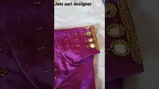 latest mirror work aari blouse design