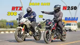Bajaj Pulsar N250 vs TVS RTX 300 Drag Race 😱 Can N250 Shock the ADV Beast?