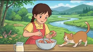 Shrimp Fruit Salad | Cozy Ghibli Style ASMR 🍤🍓 Relaxing Piano & 2D Animation | 鮮蝦水果沙拉・吉卜力風2D動畫・療癒鋼琴